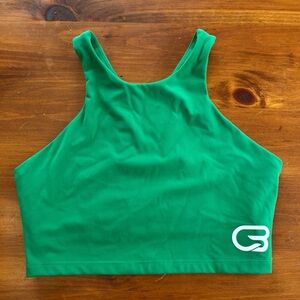 AVA Active Los Angeles CycleBar Hera Super Soft Bra Tank Green M